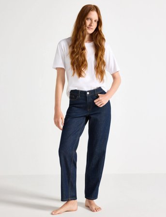 Lindex Trousers Denim Nea Rinse Cropp - Navy - 34