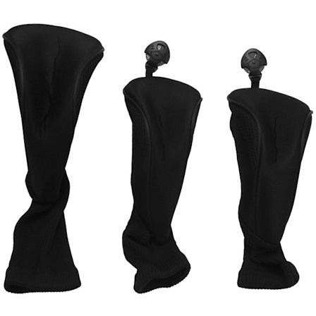 Svarta Golf Head Covers Driver 1 3 5 Fairway Woods Headcovers för Golfklubba Passar Alla Fairway och Driver Klubbor 3st