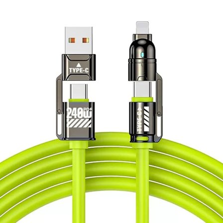 Metall Metall 4-i-1 Laddningskabel 240W Laddare Flera Elektronik