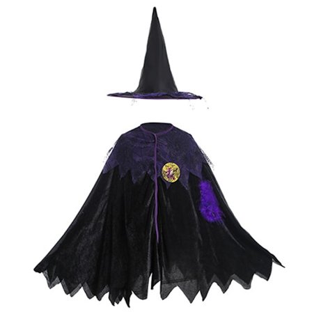 Hooded Cape Velvet Cape med Huva Lång Vändbar för Halloween