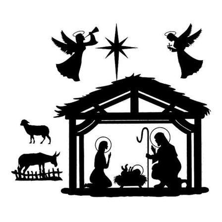 Jul Metall Julekrybbe Scene Veggkunst Dekor Sjarm Dekor Kunst Håndverk Modell_tfrf