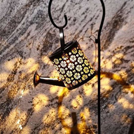 Solcellslampor för trädgård, vattentäta ljusslingor i form av vattenkanna