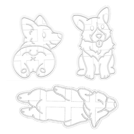 3 kpl Cookie Embosser Mold Biscuit Mold -sarjakuva Happy Sleep