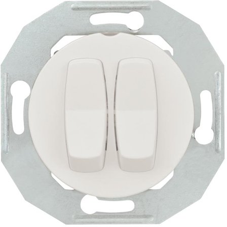 Schneider Electric Renova WDE011016 Vippströmställare utan ram, vit 2 vippor (kopplingstyp: kron), Strömbrytare & vägguttag