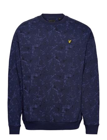 Splatter Print Sweatshirt Blue Lyle & Scott