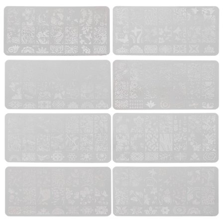 8 st Nail Kits Nail Stamper Plate Nail Art Stencils Stamping Set Metal Nail Stamping Plate Nail Art Stamper Nail Decal Stencils