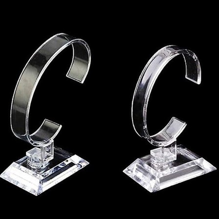 4 st transparenta klockställ i plast, C-typ skyltfönster klocka smycken armband armband displayställ ställ för hem- eller butiksanvändning