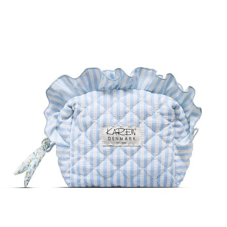 Karen Toilettaske Blå/hvid Strib L17 × H16 × B11 cm, Tøj & Bolig, Makeup- & Toilettasker, Toilettasker