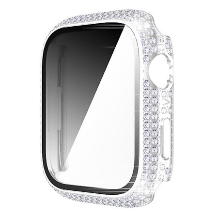 Cover till Apple Watch Case 45 mm 41 mm 40 mm 44 mm Tillbehör Diamantskärmskydd härdat glas Iwatch Series 7 3 4 8 5 6 Se