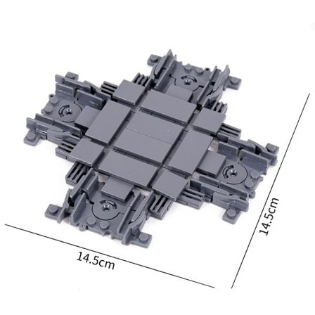 MOC City Train Rail Crossing Tracks Set Stud Gap Triple Switch Tegelstenar Byggstenar Tekniska Enlighten Leksaker för barn