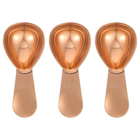 3 stk. Måleskeer Kaffemål Ske Mælkepulverskeer Køkkenredskaber Gyldne 9.5X4X2CM