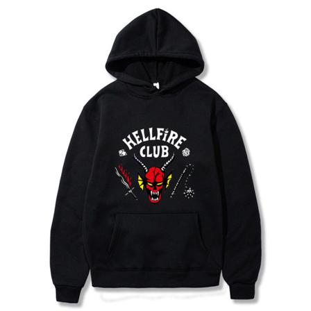 Stranger Things 4 Hellfire Club Hoodie Hooded Sweatshirt Topp