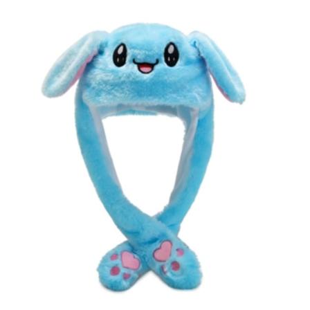 Mordely söpö kani beanie koskettavat korvat pehmeä hauska lelu beanie sininen-WELLNGS blue