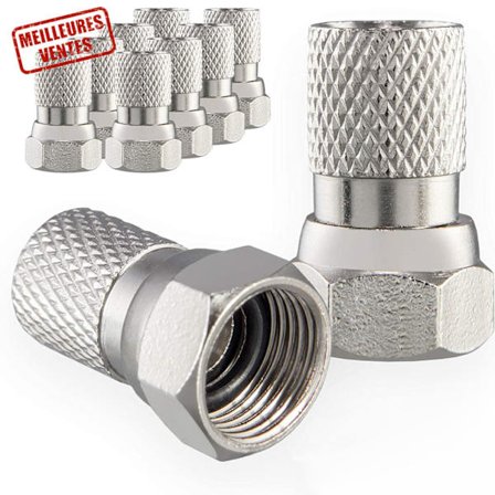 Koaxialkabelkontakt - TD - 10-pack - Guld - Enkel installation - Skruva