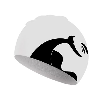 Silikonbadmössor för långt hår, öronhätta badmössor, flexibla