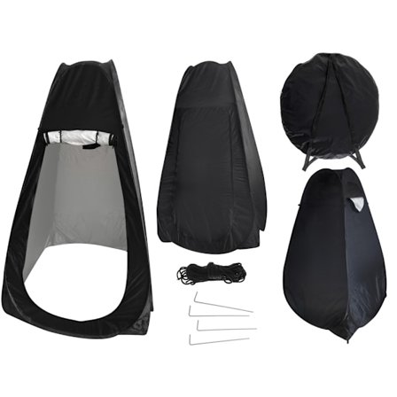 Tält dusch omklädning portabel WC svart