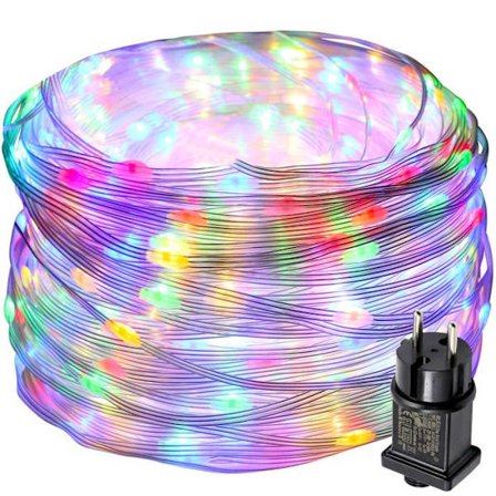 Rosnek 30m 300LED Valoverho Ulkokäyttöön, 8 Tilaa, EU-pistoke, Vedenkestävä, Koriste Jouluun Puutarhaan Parvekkeelle - Monivärinen