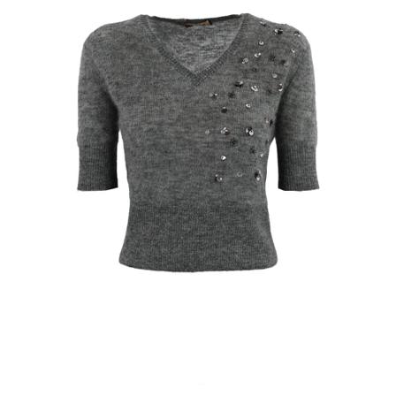 Max Mara Studio, V-neck Knitwear Szary, Kobieta, Rozmiar: L