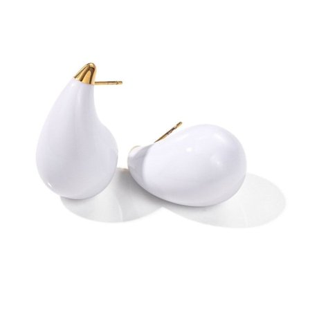 Teardrop Ear Smycken Water Drop Örhängen VIT