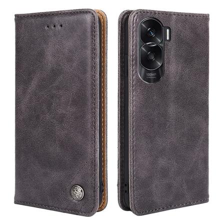 For Honor 90 Lite 5g / X50i 5g triangelsömnadslinje Anti- case Pu läder cover Grey