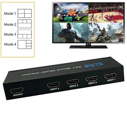 NÖRDIC HDMI scaler switch 4 til 1 med Multiviewer 4K30hz HDCP1.4