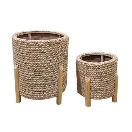 Plantekasse i grantræ 30x30x34cm – Hvidvasket finish