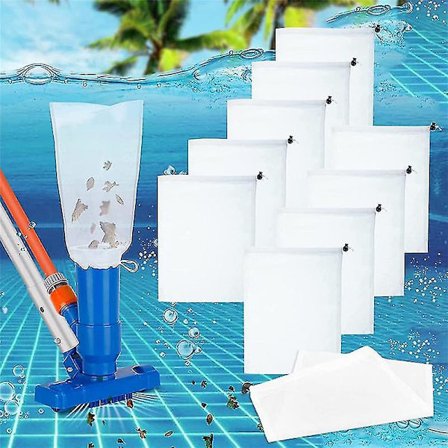 10-pack Pool Finmaskig Påse För Dammsugare, 9x12 Tum Ersättningspool Jet Dammsugare Dragsko Nylonpåse, F
