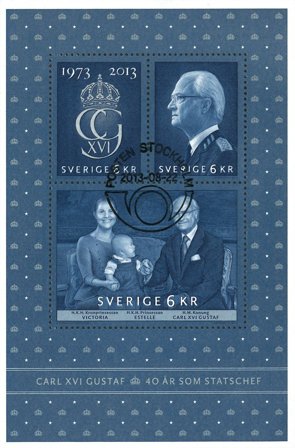 Sverige - Carl Gustaf XVI - Stemplet miniark