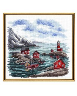 Stickpackung Bild Skandinavische Küste