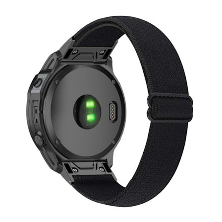 26 mm elastisk nylon-urrem til Garmin- og Coros-ure med værktøj - Sort