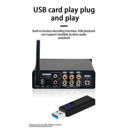 2.1 Kanal Effektförstärkare för Hemmabruk Digital Liten Effektförstärkare Feber Bil Bluetooth Stereo EU-kontakt