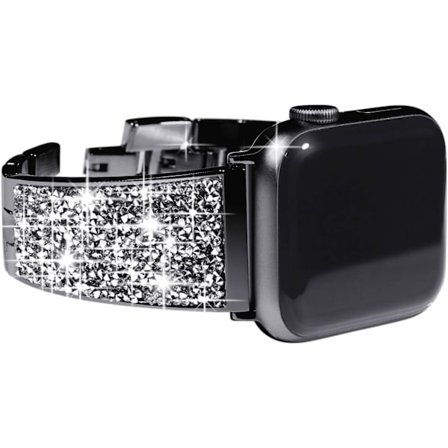 Kompatibel med Apple Watch-armband 38 mm 40 mm 41 mm, damkristalldiamant Bling-armband ersättningsband för iwatch Series