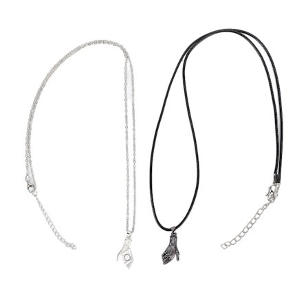 2st Magnetiska Hand i Hand Halsband för Par Silver Svart Legering Hänge för Kvinnor Män