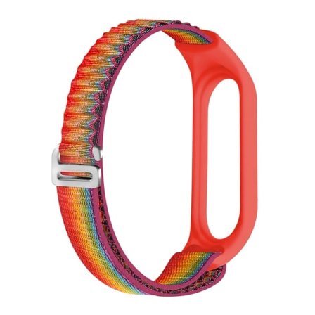 Xiaomi Mi Band 7 / 6 / 5 alppilenkki nailon kellon hihna - Sateenkaaren Väri
