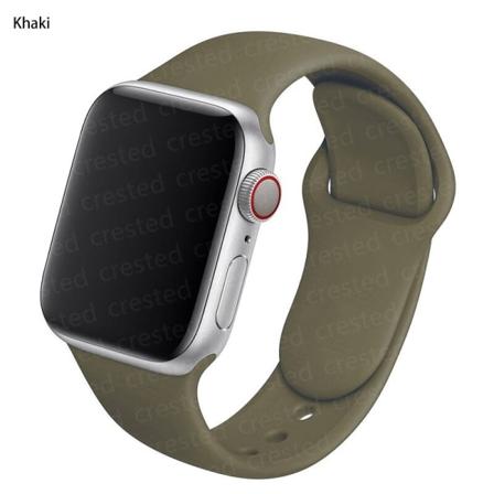 Silikoninen ranneke Apple Watchille, 44mm 40mm 38mm 42mm Correa Iwatch Series Se 6 5 4 3 Ranneke Apple Watch Series 7 45mm 41mm Khaki 38 40 41 mm S-M 