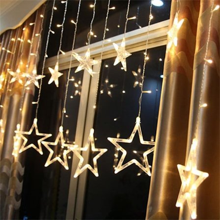 138 LED-valonauha Tähti-tyyli Koristeellinen valo Hääjuhlan koristeluun