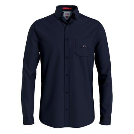 Tommy Jeans Dm0Dm14188 Wide Mango Shirt blå, Herr, Herr, Storlek: S