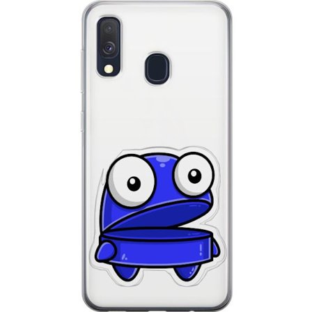 Kompatibel Mobilcover til Samsung Samsung Galaxy A40 Blå tegneseriefigur med åbent udtryk og store øjne i sjov illustration