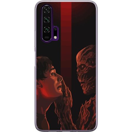 Yhteensopiva Puhelinkuori Honor Honor 20 Pro Pimeä fantasian kuva, jossa korostuu ihmisen ja hirviön kohtaaminen vahvalla draamalla ja psykologisel