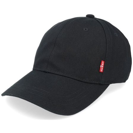 Levi's - Svart unconstructed Keps - Classic Twill Red Tab Baseball Regular Black Dad Cap @ Hatstore