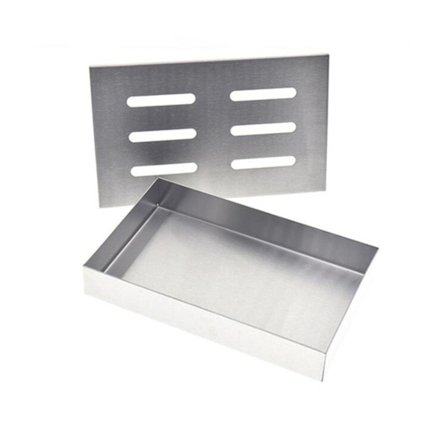 Udendørs Grill Rustfrit Stål Bbq Rygeboks Til Grillning Træflis, Barbecue Kød Ryger Med Aftageligt Låg, Grill Tilbehør