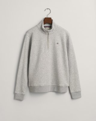 GANT - Shield genser med half-zip til ungdom light grey melange