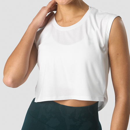 ICANIWILL Stride Cropped Tank Wmn, White