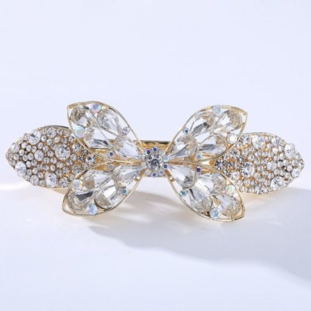 Crystal Butterfly Hårklämmor Hårspännen VIT