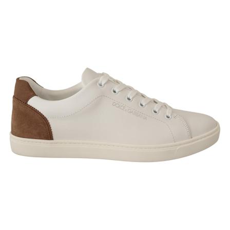 Dolce & Gabbana, Leather Suede Low Top Sneakers Shoes Wit, Heren, Maat:42 EU