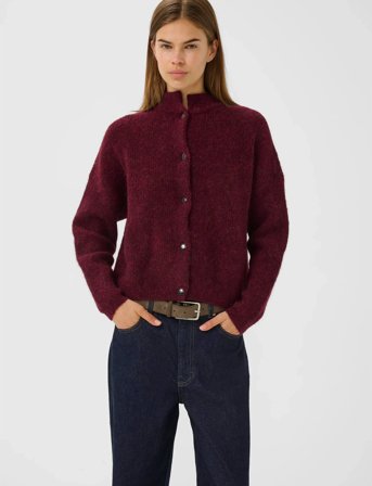 Gestuz Alphagz Short Cardigan - Burgundy - S