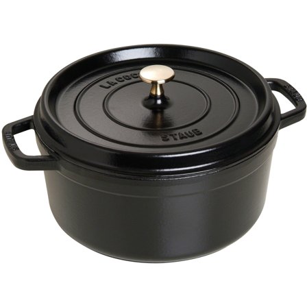 Staub Rund Gryta 26 cm 5,2 liter Svart | Matlagning > Kokkärl & Stekpannor > Grytor > Gjutjärnsgryta | Bagaren och Kocken