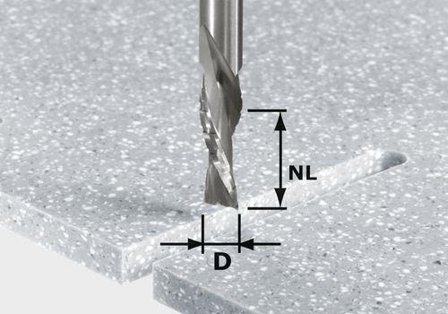 Festool HW Spi D12/42 LD ss S12 Spiralnotfräs 12mm spindel, Maskintillbehör & förbrukning