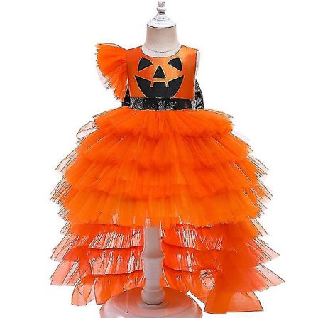 Jenter Gresskar Mesh Tutu Kjole Barn Halloween Cosplay Kostyme