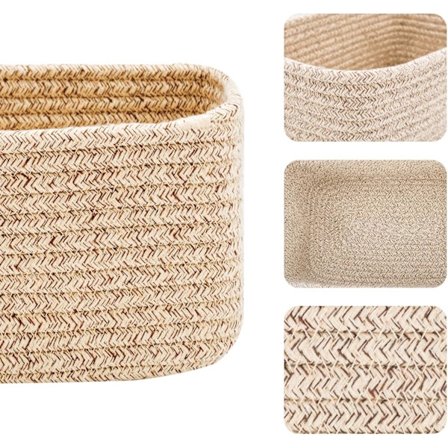 Opbevaringskurve til hylder | Kurve til garderobeopbevaring | Små kurve | Legetøjskurv | 29x19x12 cm | 3-pak Blandet Brun